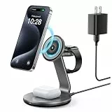 HERRBOL Kabelloses 3-in-1-Ladegerät, kabellose Ladestation für iPhone 15, 14, 13, 12, 11, Pro/XS/XR/X/SE/8/8 Plus, kabelloser Ladeständer, kompatibel mit Apple Watch Ultra/SE/9/8/7/6/5/4/3/2, AirPods