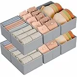 Homsorout Kleiderschrank Schrank Organizer - 8er Set Schubladen Organizer Kleidung Baby, Faltbare Aufbewahrungsbox Stoffboxen Aufbewahrung für kommode, Socken, BHs, Grau