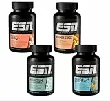 ESN Vitalstoffbundle, 4er Bundle aus Magnesium, Omega 3, Vitamin Stack, Zinc