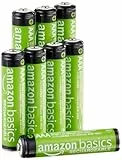 Amazon Basics 8er-Pack wiederaufladbare AAA-NiMH-Leistungsbatterien, 800 mAh, 1,2 V, bis zu 1000x aufladbar, vorgeladen