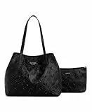 GUESS Damen Vikky Ii 2-in-1 Tote Tragetasche, Schultertasche, Schwarzes Logo