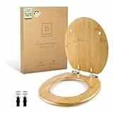 Benkstein® Toilettendeckel mit Absenkautomatik Bambus – antibakterieller WC Sitz – Quick-Release zur einfachen Reinigung – einfache Montage – robust & nachhaltig – Klodeckel aus Holz – abnehmbar