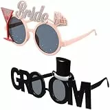 MAGICLULU Lustige Braut Und Bräutigam Sonnenbrille Set Für Hochzeit Und Junggesellenabschied 2 Stück Kunststoff Foto Requisiten 9.72X5.51X3.94In
