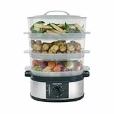 Morphy Richards 48755 Dampfgarer mit 3 Etagen, Edelstahl, Schwarz
