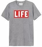Life Magazine Herren Melifemts002 T-Shirt, Grau meliert, L