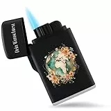 Feuerzeug Sturmfeuerzeug - Urlaub - Auf ins nächste Abenteuer Weltkugel Geschenk Abschied I Weltreise Geschenk Sabbatical I Abschiedsgeschenk Kollegen Jobwechsel - 6,5 x 4 cm - Schwarz