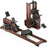 YOSUDA 2026 Neu Rudergerät Wasser, max. 190cm/182kg, 22-Liter-Wassertank, Rudergerät für Zuhause Klappbar Holz mit Bluetooth Display & Verstellbarer Handy-Halter, ultraleise Rudermaschine, waterrower