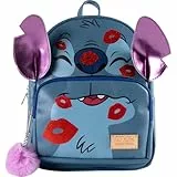 Cerdà Disney Lilo und Stitch Rucksack - Kunstleder - Stitch-Motiv Küsschen - Blau