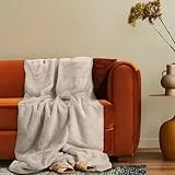 Paco Home Deko Wohnzimmer Decke Kuscheldecke Tagesdecke Waschbar Sofadecke Schlafzimmer Shaggy Einfarbig Flauschig Soft, Farbe:Creme, Größe:150x200cm