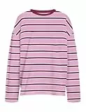 NOISY MAY Damen Nmember L/S Stripe Sweat Noos, Begonia Pink, 36