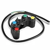 Keenso Universal 22mm 5 In 1 Motorrad Lenkerschalter, Motorrad 12V Lenkerschalter Integrierter Schalter mit 5 Tasten für Scheinwerfer, Warnlicht, Bremse, Nebelscheinwerfer und Horn