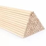 SOSMAR 90 Stück Holzstäbe Rund 5mm Holzstäbchen zum Basteln 30cm Länge Birkenholz Holzleisten zum Basteln Bastelholz Stäbe runde Bastelhölzer für Modellbau DIY Handwerk