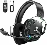 WESEARY WG4 Gaming Headset Wireless, 2,4G Wireless Gaming Headset mit Mikrofon für PS5, PS4, PC, Switch, Mac, Faltbarer Surround Sound Bluetooth Kopfhörer, Über 45 Stunden Akkulaufzeit