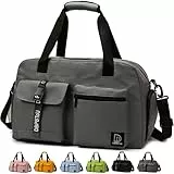 DBPBToU Sporttasche Damen Herren, Reisetasche mit Schuhfach, Trainingstasche mit Nassfach, wasserdichte Weekender Bag, Gym Bag/Schwimmtasche/Saunatasche Verwendet Werden kann (grau)