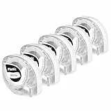 kompatibel mit Phomemo P12 Etikettenband Original 12mm x 4m Plastic White Schriftband, kompatibel mit Phomemo P12 P12 Pro Etikettiergerät & für LT-100H LT-110T Plus, Schwarz auf Weiß