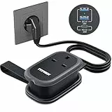 TOPREK UK bis European Plug Adapter mit 1,06 m Blei, PD 38W schneller geladener Reisadapter UK nach Europa mit 2 USB-A und 1 USB-C für Deutschland Frankreich Spanien Türkei Griechenland Island usw