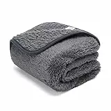 Nobleza Hundedecke Weiche Fleecedecke Waschbare Deck für Haustier Hunde Katzen Welpen Weiche Warme Matte, Grau 80 * 80cm