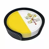 Vatikanflagge 6-teiliges Untersetzer-Set mit Aufbewahrungsbox, geeignet für alle Arten von Tassen.