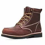 SL-Saint Handgefertigte Wasserdichte Weiche Moc Toe Stiefel Klassische Echtlederstiefel Knöchel (RotBraun Absätze, Erwachsene, Herren, 42, Numerisch, EU Schuhgrößensystem, M)
