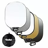 Rollei 5 in 1 Reflektor Fotografie Faltbar 72x90cm Licht Diffusor Foto für Portrait und Produktfotografie Leicht Kompakt 700g Außenbeleuchtung mit Tragetasche, Foto-Reflektor-Licht-Diffusor-Fotografie