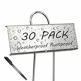 Bamworld Pflanzenschilder Metall 30 Stück mit Stift – Schilder zum Beschriften, Pflanzenschilder wetterfest für Kräutergarten, Hochbeet Zubehör, Wiederverwendbare Pflanzenstecker für drinnen & draußen