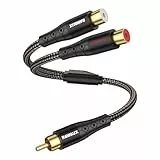 RAWAUX Cinch Y Splitter Cinch Stecker auf 2 Buchse Audio Kabel Adapter RCA to Phono Y Splitter für TV, Subwoofer, Lautsprecher und Heimkino (0.3m)