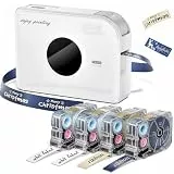 Phomemo A30 Etikettendrucker, Tragbares Beschriftungsgerät Bluetooth, Etikettiergerät Selbstklebend Etikettiermaschine mit 4 Bändern, Wiederaufladbarer Mini-Aufkleberdrucker für Geschenke