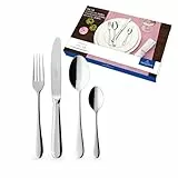 Villeroy & Boch - Oscar Tafelbesteck 24 teilig 6 Personen, Spülmaschinenfest, Rostfrei, Besteck Set, Essbesteck, Messer Gabel Löffel Set, Cutlery Set, Besteckset Edelstahl, Edelstahl