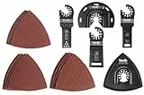 Original Einhell 17-tlg. Starter-Kit für Multitools (Multifunktionswerkzeug-Zubehör, 1x Segmentsägeblatt, 3x Tauchsägeblatt, 1x Delta-Schleifplatte, 12x Schleifpapier)