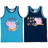 United Labels Peppa Wutz Unterhemd für Jungen Kinder Tank Top Hemdchen Unterwäsche Blau (2er Pack) (as3, Numeric, Numeric_110, Numeric_116, Regular, 110-116)
