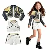K P0p Cosplay Uniform Komplettes Set, 3-teiliges Demon Kostüm Kinder Ru-mi, KP0p Cosplay Rollenspiel Uniform Komplettes Set, Koreanp0p Dem0n Kostüm, Korea P0P singer K-ostüm Kinder für Party (130)