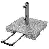 Doppler Active Trolley Granitsockel – 30 kg mit ausziehbarem Zuggriff und Rollen – Für Sonnenschirme – Rostfrei