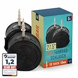 Alphatrail MTB Fahrradschlauch Rick 27.5 Zoll SV Französisches Ventil 2X Set mit Mobilitätsgarantie I Kompatible Fahrradreifen Schwalbe, Continental, Conti, Maxxis, Onza & Michelin Fahrrad Schlauch