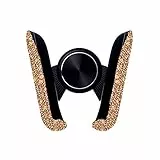ikasus KFZ Handyhalterung Auto Handyhalter Glitzer Strass Bling Handy Autohalterung,Auto Vent Halterung,360 Grad Auto Zubehör Lüftung Halter Handy Halterung Lüftungsclips für iPhoneSamsungHuawei,Gold