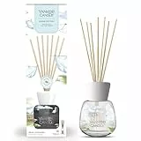 Yankee Candle Signature Diffusor mit Rattanstäbchen | Clean Cotton | 100ml | bis zu 10 Wochen Duft | Recycelbare Verpackung | Perfekte Geschenke für Frauen