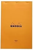 Rhodia 19660C - Notizblock N°19 (DIN A4+, 21 x 31,8 cm, mikroperforiert, liniert mit Rand, 80 Blatt, gelbes Papier) 1 Stück orange