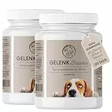 Gelenktabletten für Hunde mit MSM, Grünlippmuschel, Teufelskralle, Glucosamin & Hyaluron - 2 Dosen á 120 Gelenke Tabletten für Hunde - Hohe Akzeptanz beim Hund durch kleine Tabletten - Doppelpack