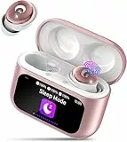 VEKJ Mini Schlafkopfhörer mit Touchscreen, 2025 Neue in Ear Kopfhörer Kabellos mit ENC Noise Cancelling, IPX7 Ohrhörer Rose