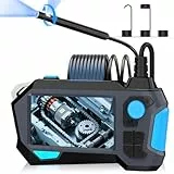 Endoskopkamera mit Licht, Ferdiiz 1920P HD Dual-Objektiv mit 720° Zwei-Wege-Drehung, Inspektionskamera mit 4,5-Zoll-IPS-Bildschirm, IP68 Wasserdichter Halbstarre Rohrkamera, 8+1 LED-Kanalkamera - 2M
