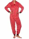 Disney Damen Minnie Mouse Schlafoveralls Rot X-Large