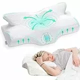 Elviros Kissen aus Memory Foam, Seitenschläferkissen Nackenstützkissen Kopfkissen Ergonomisches Schlafkissen 64 x 12,5/10,5 x 38cm