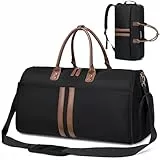 Suweir Kleidersack Reisetasche Anzugtasche Garment Duffle Bag mit Schuhfach Nassfach 3 in 1 Hängenden Faltbaren Koffer Anzug Reisetaschen Travel Bag für Männer, Frauen, Reisen, Business Schwarz