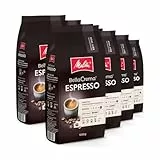 Melitta BellaCrema Espresso Ganze Kaffee-Bohnen 8 x 1kg, ungemahlen, Kaffeebohnen für Kaffee-Vollautomat, kräftige Röstung, geröstet in Deutschland, Stärke 5, im Tray