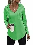 Tanmolo Kapuzenpullover Damen Baumwolle Hoodie Pullover Sweatshirt Langarm Tops Casual Oberteile Apfelgrün, 3XL
