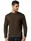 XYXX Intellismooth Herren Sweatshirt Neo Slim Fit Cotton Rich Round Neck, Maltbraun, 44