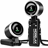 Morelax Tragbarer Turbo Handventilator, 5-stufiger, LED-Display, 4000mAh Akku USB Aufladbar, 3-in-1 Hand/Schreibtisch/Halsventilator für Reisen Camping Outdoor, Schwarz
