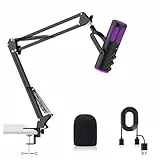 Ortizan Gaming Mikrofon PC, USB Podcast Mikrofon für PS4/5 und Mac, Noise Cancellation Kondensator Mic mit Mute, Hall, Monitoring, verstellbarem Schwenkarm, Popfilter für Streaming/Podcasting/YouTube