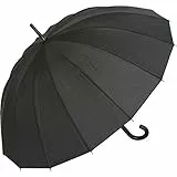 Doppler Regenschirm Natural London, Schwarz (Black), Länge ca. 89 cm, Durchmesser ca. 5 cm