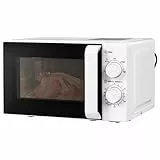 Smad Solo-Mikrowelle 20L, 700W, Mikrowelle Klein, 5 Leistungsstufen, Auftaufunktion nach Zeit/Gewicht, 35-Minuten-Timer, Drehteller 255mm, Weiß