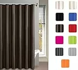 MSV Anti-Schimmel Duschvorhang - Anti-Bakteriell, waschbar, wasserdicht, mit 12 Duschvorhangringen - Polyester, „Schokoladenbraun“ 180x200cm